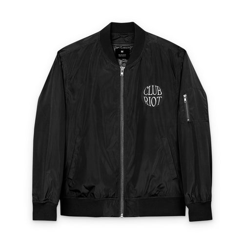 Recycled Bomber Jacket (Embroidery) with Club Riot queer streetwear design