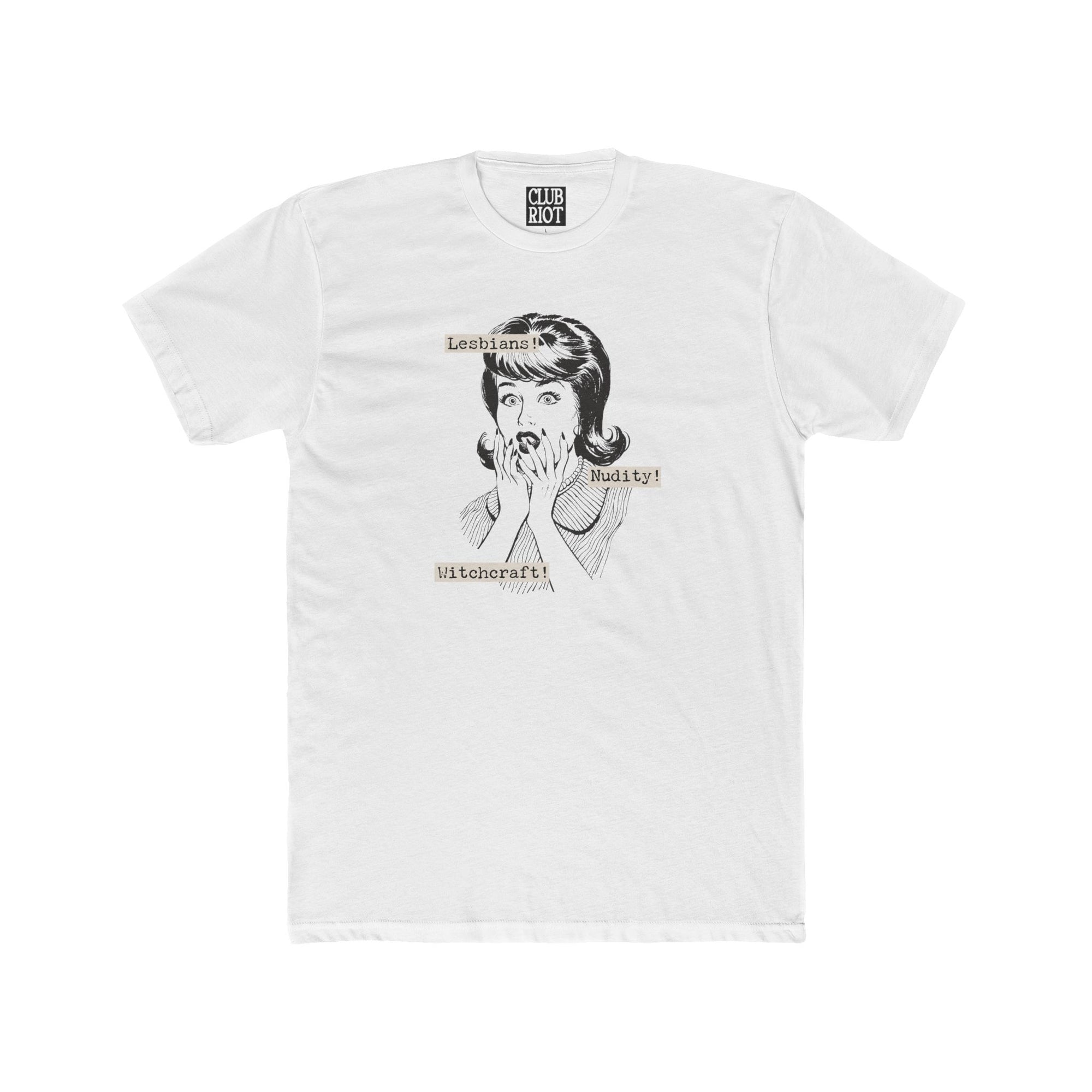 Unisex t-shirt with Club Riot graphic design – queer streetwear tee