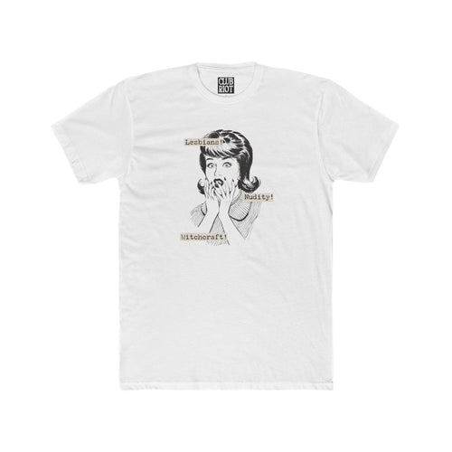 Unisex t-shirt with Club Riot graphic design – queer streetwear tee