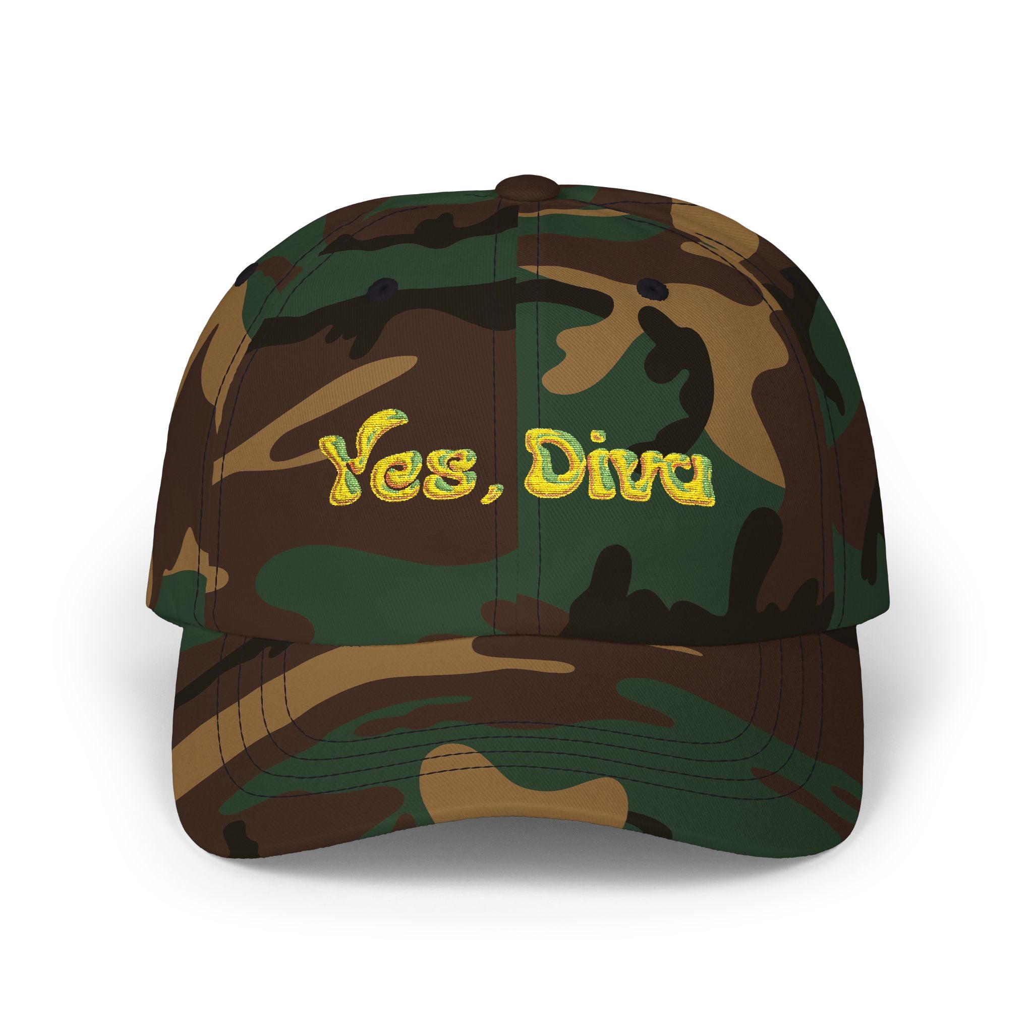 YES, DIVA – Classic Dad Cap (White, Embroidered)
