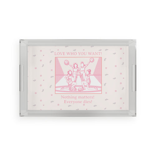 Acrylic serving tray with Club Riot design – queer home décor