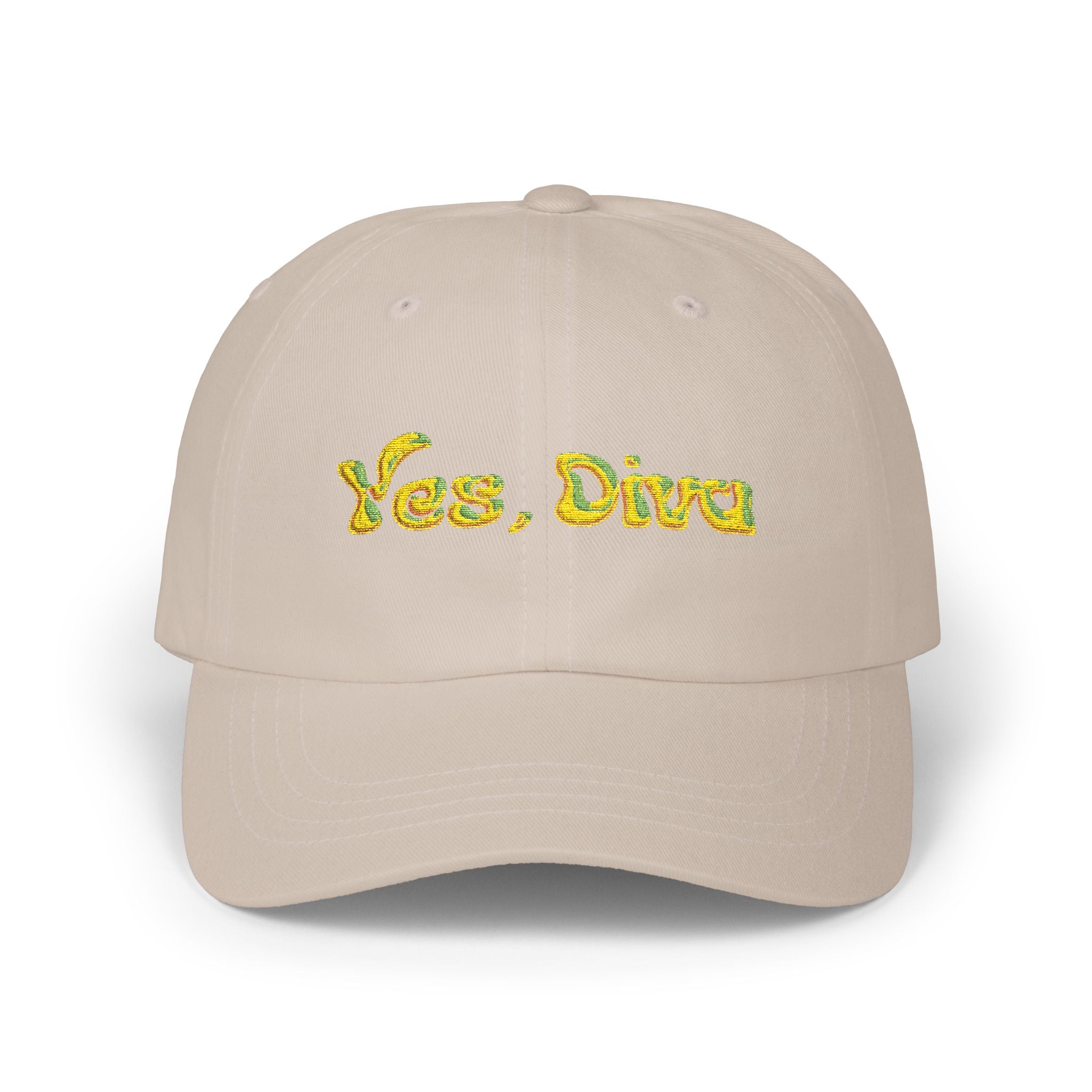 YES, DIVA – Classic Dad Cap (White, Embroidered)