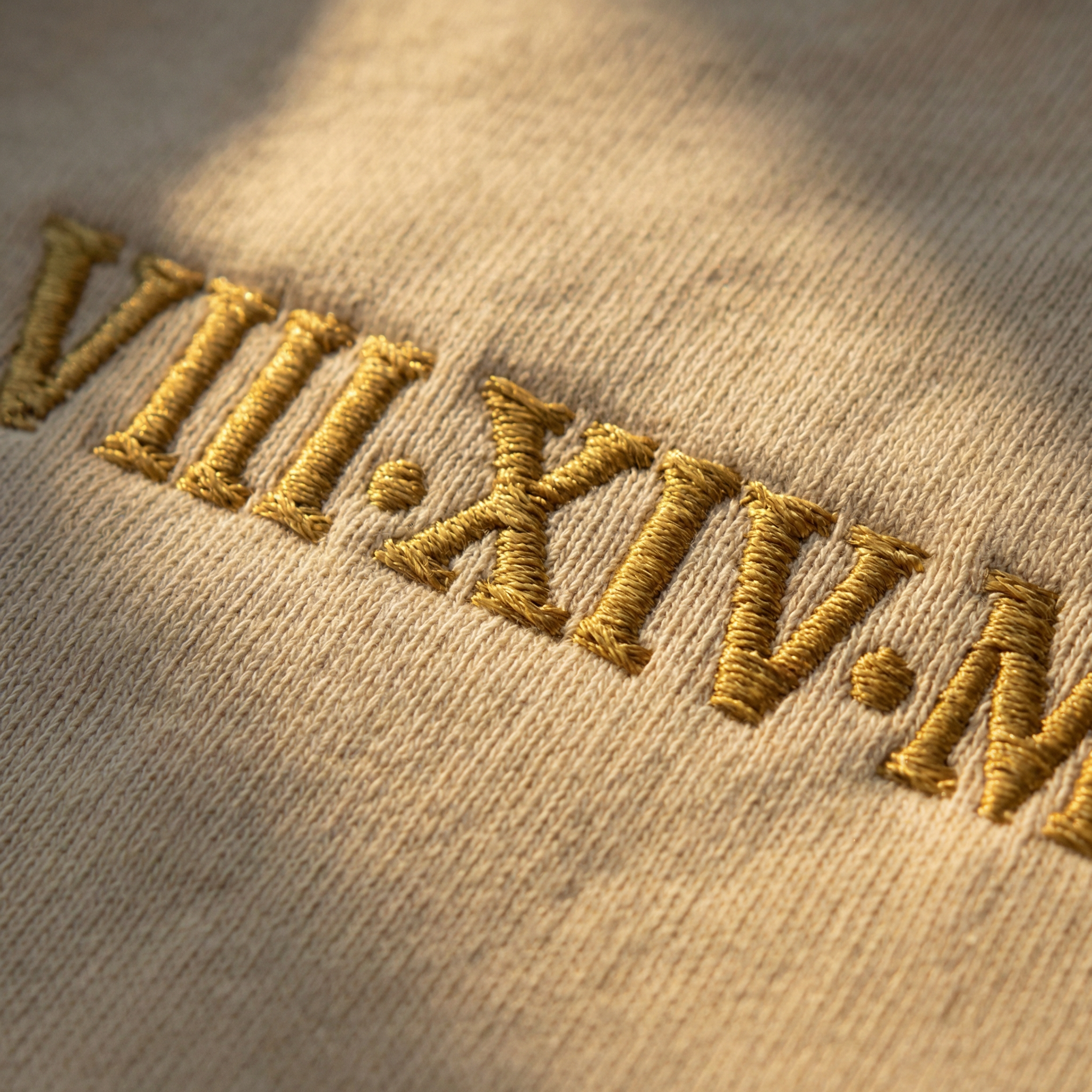 Custom Date & Monogram Roman Numeral Crewneck Sweatshirt - Sand