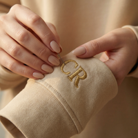 Custom Date & Monogram Roman Numeral Crewneck Sweatshirt - Sand