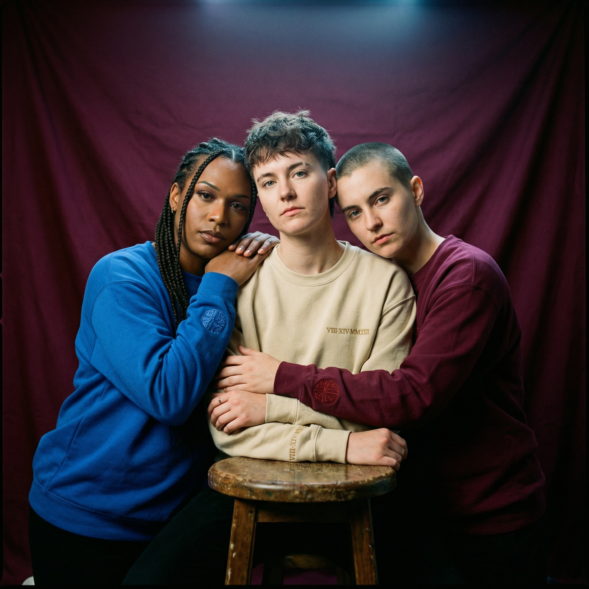 Custom Date & Monogram Roman Numeral Crewneck Sweatshirt (Maroon)