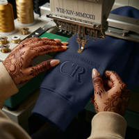 Copy of Custom Date & Monogram Roman Numeral Crewneck Sweatshirt - Navy
