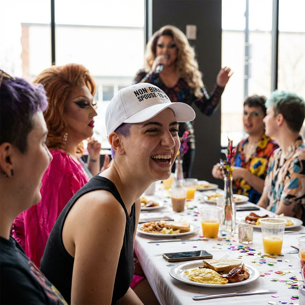 Embroidered 'Non-Binary Spouse-to-Be' Hat — Pride Engagement & Wedding Accessory