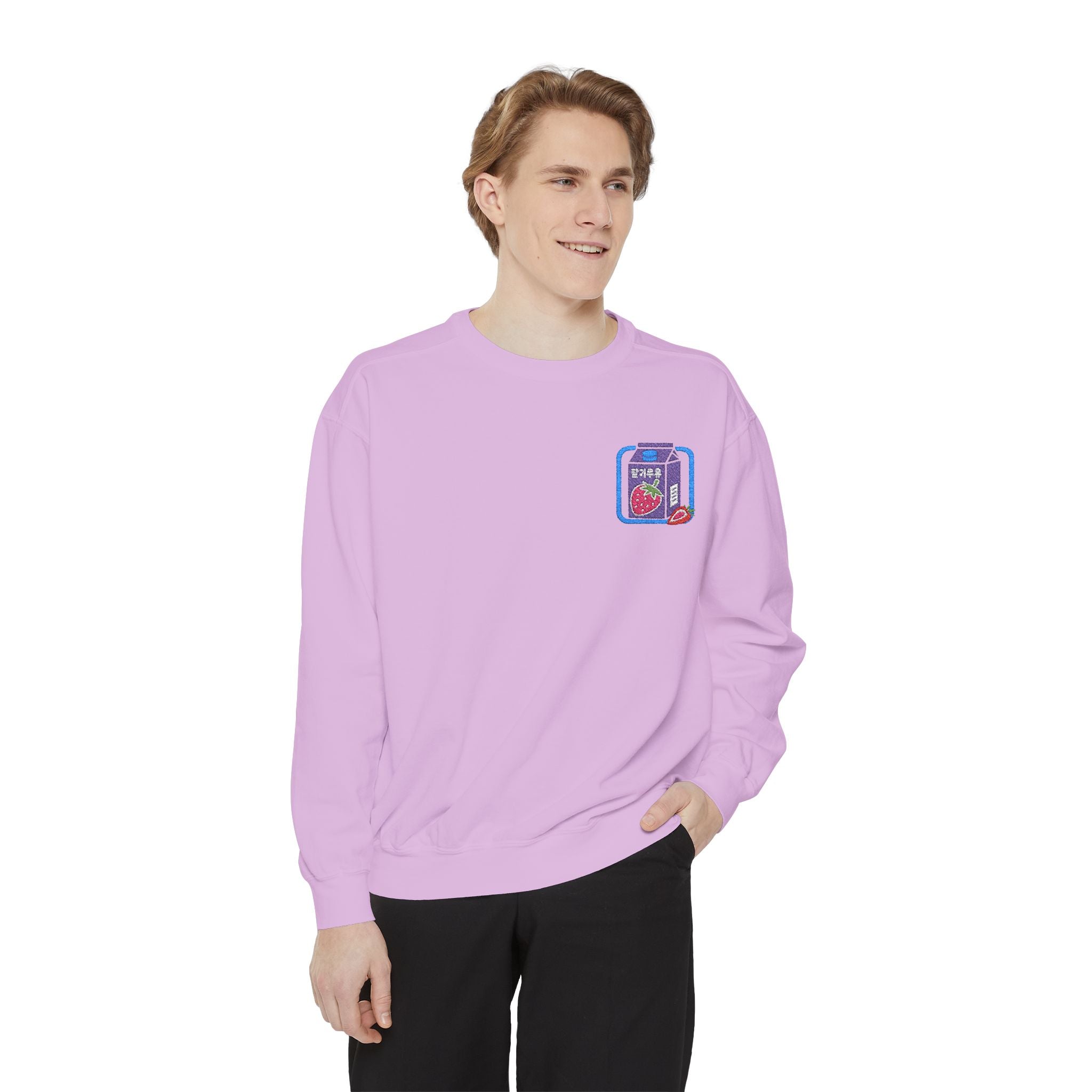 Strawberry Milk – Embroidered Sweatshirt