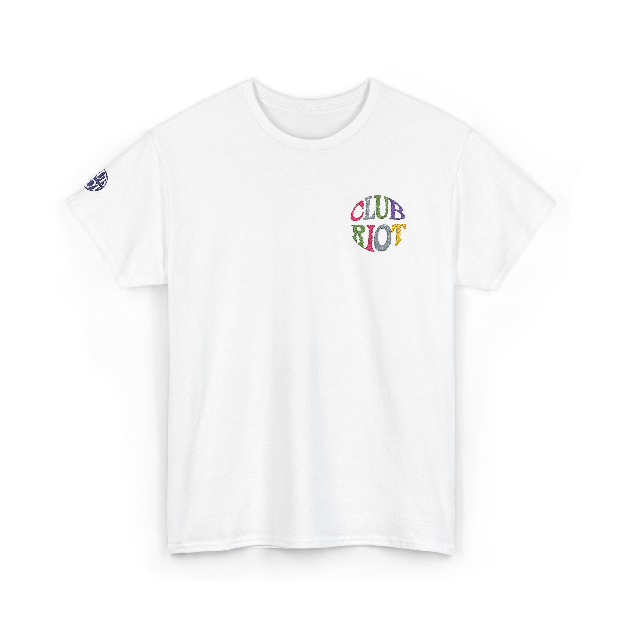 Club Riot Graphic Tee — Colorful Retro Logo T-Shirt