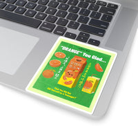 Orange You Glad Sticker — Cute Retro Korean Juice Carton Design