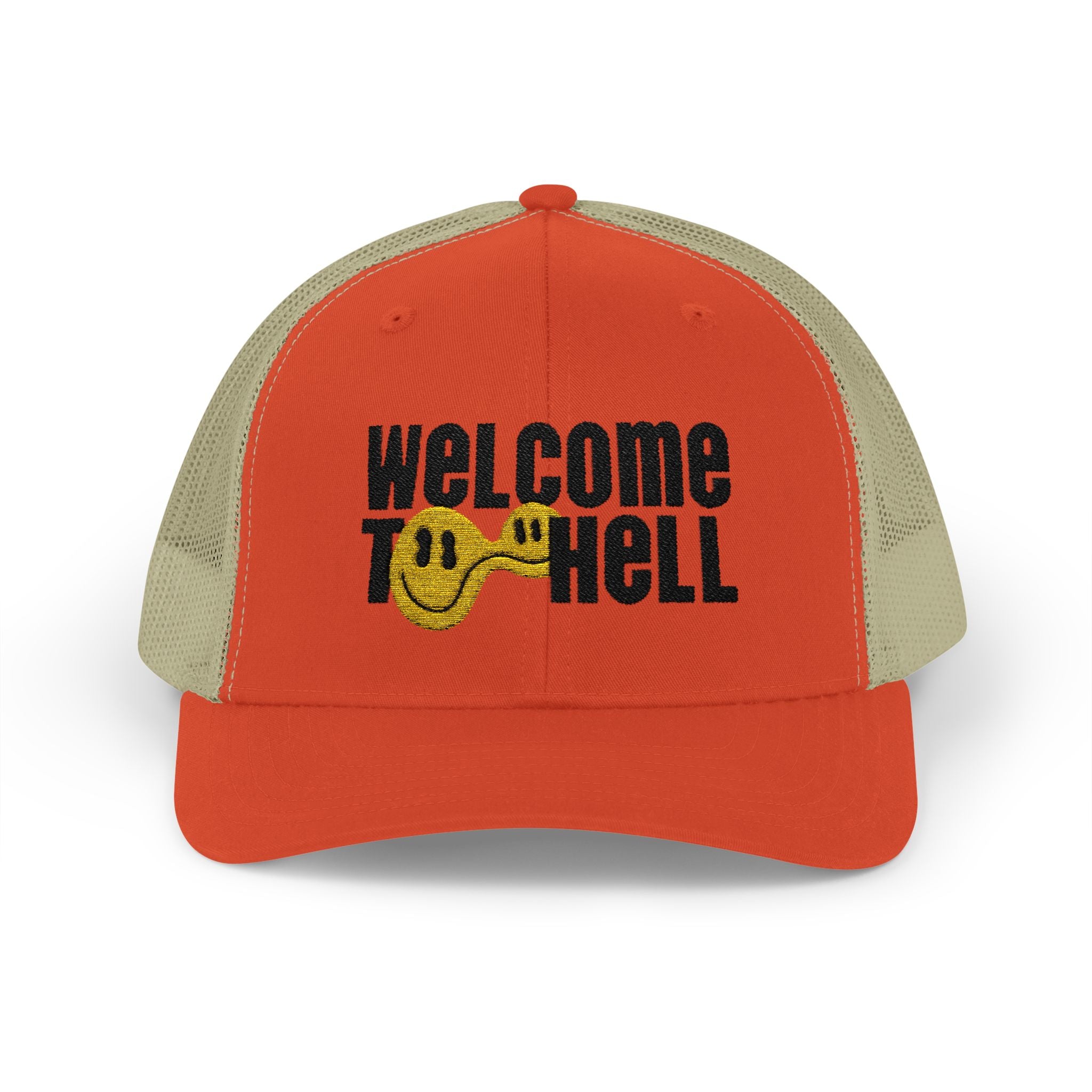 Welcome to Hell Snapback Trucker Cap — Classic Mesh Hat