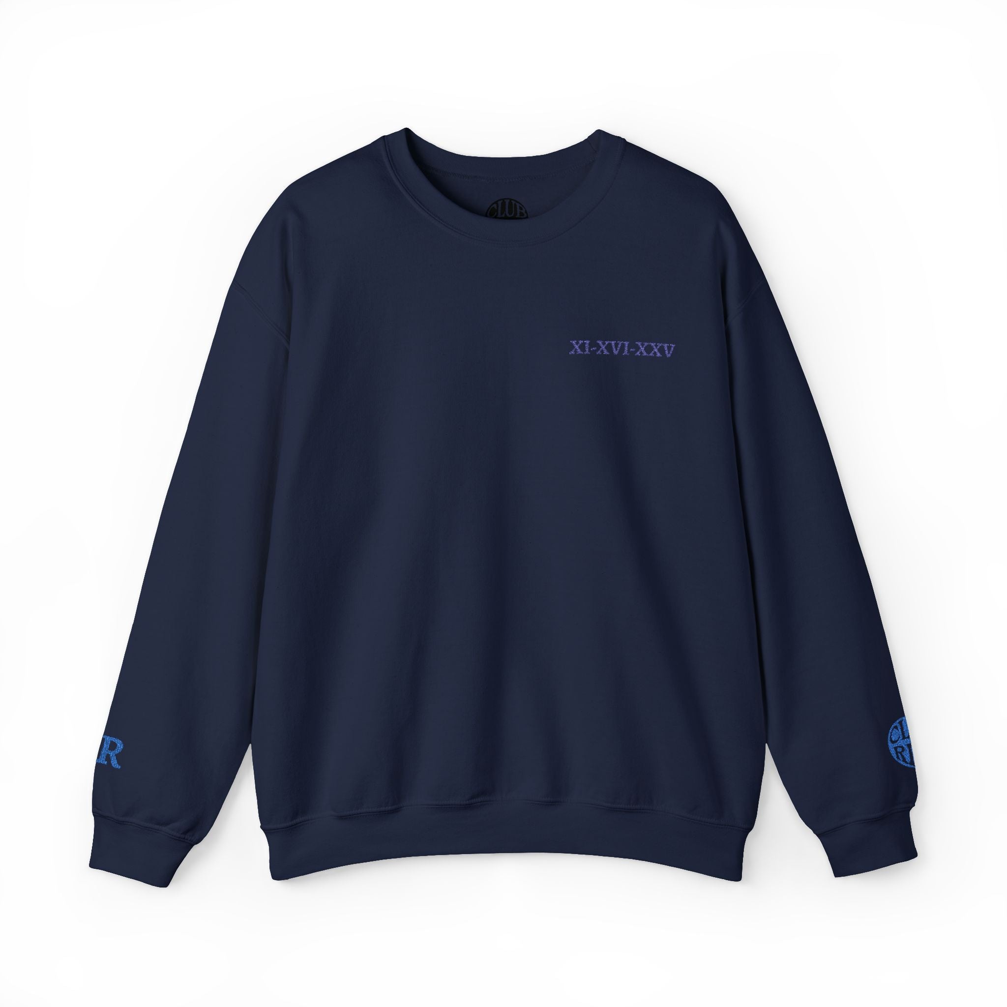 Copy of Custom Date & Monogram Roman Numeral Crewneck Sweatshirt - Navy