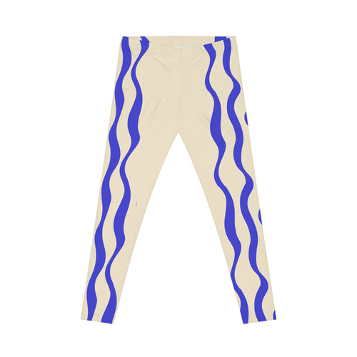 Chic Wave Print Leggings | Women's Casual Activewear, Stylish Yoga Pants, Trendy Workout Gear, Gift for Her, Everyday Comfort with Club Riot queer streetwear design