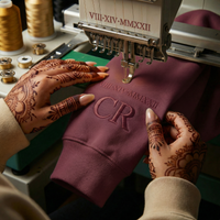 Custom Date & Monogram Roman Numeral Crewneck Sweatshirt - Maroon