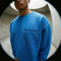 Custom Date & Monogram Roman Numeral Crewneck Sweatshirt - Royal