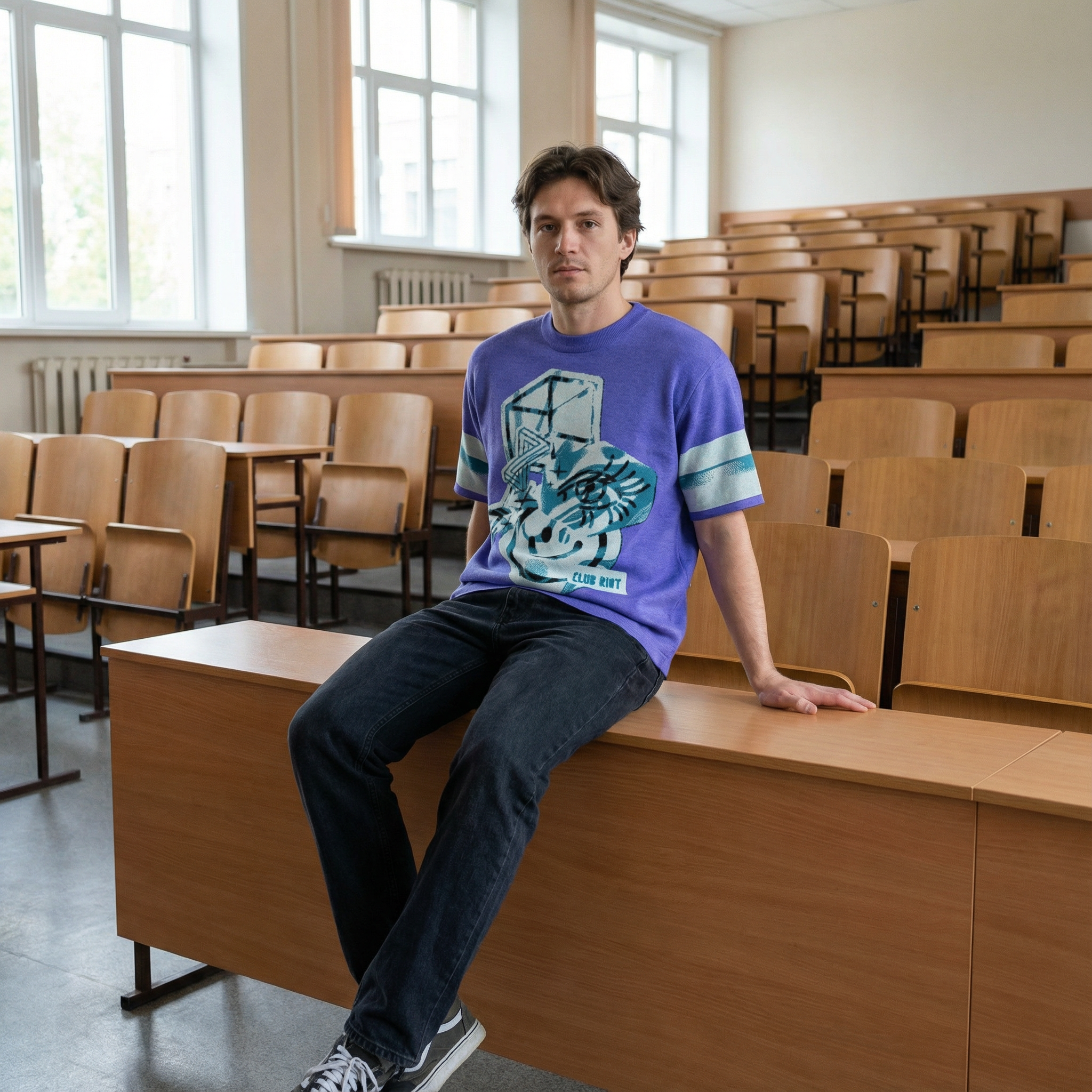 Holographic Sticker Knitted classic tee