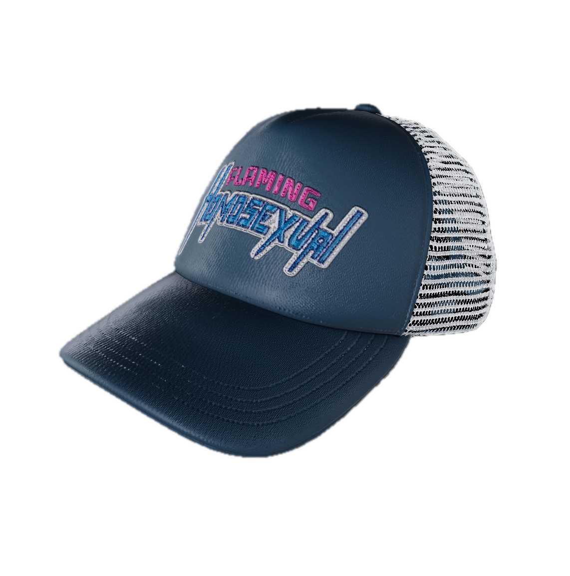 "Flaming Homosexual" Pride Embroidered Trucker Cap