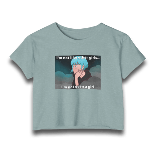 "I’m Not Like Other Girls" Women’s Festival Crop Graphic Top with Club Riot queer streetwear design
