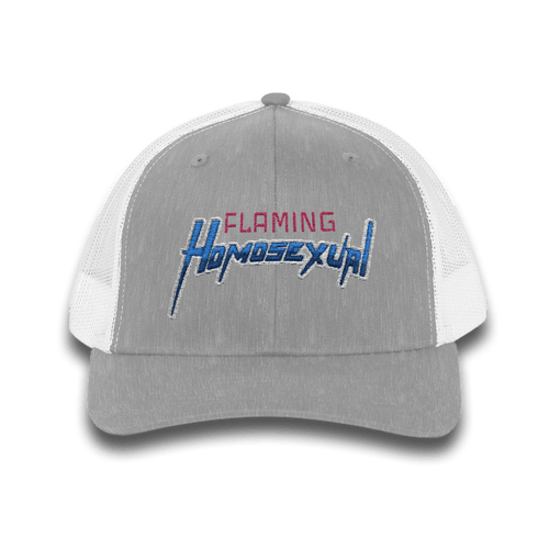 "Flaming Homosexual" Pride Embroidered Trucker Cap