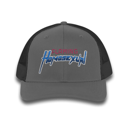 "Flaming Homosexual" Pride Embroidered Trucker Cap