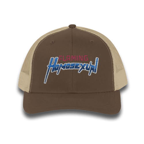"Flaming Homosexual" Pride Embroidered Trucker Cap