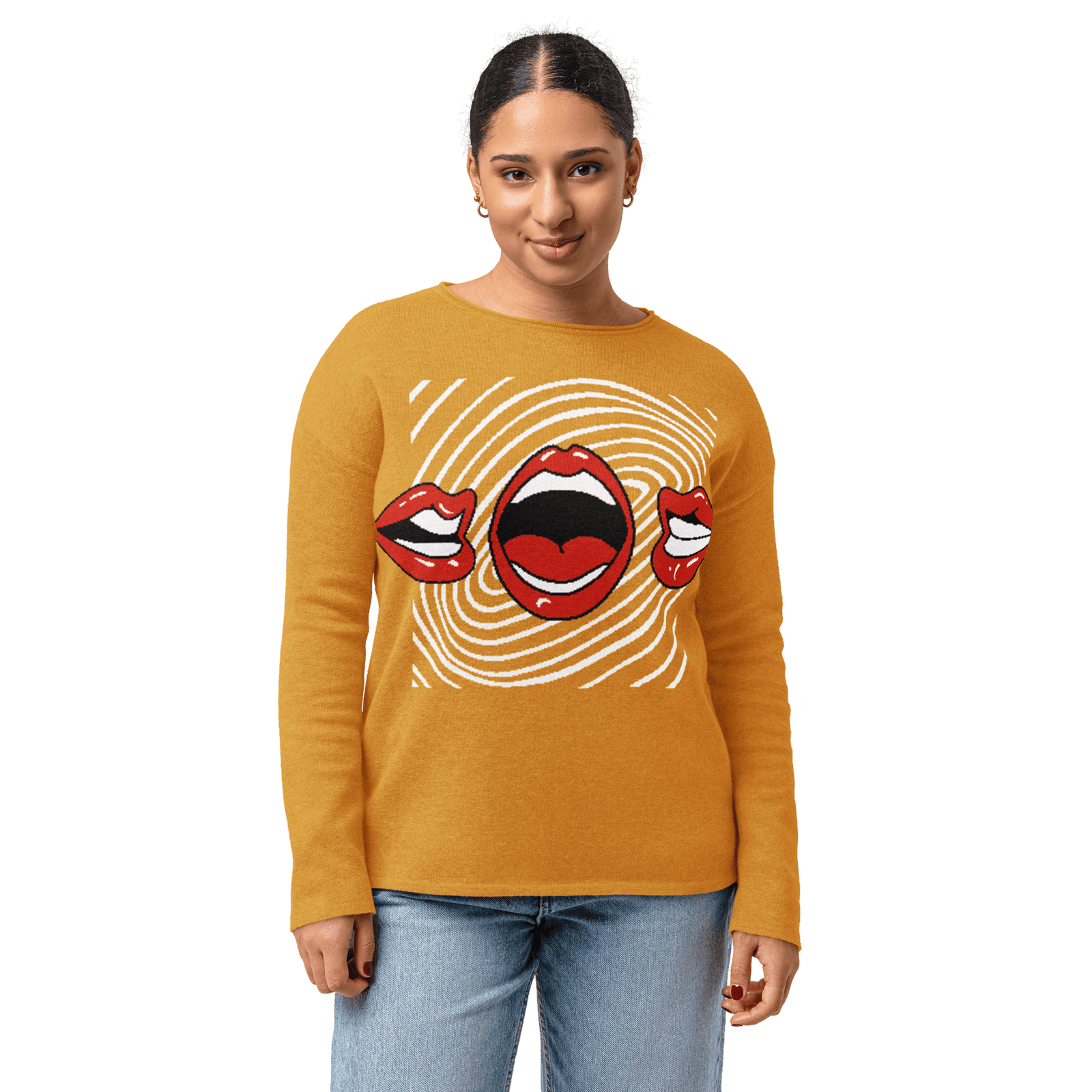 The Flapping Lips Knit Crew